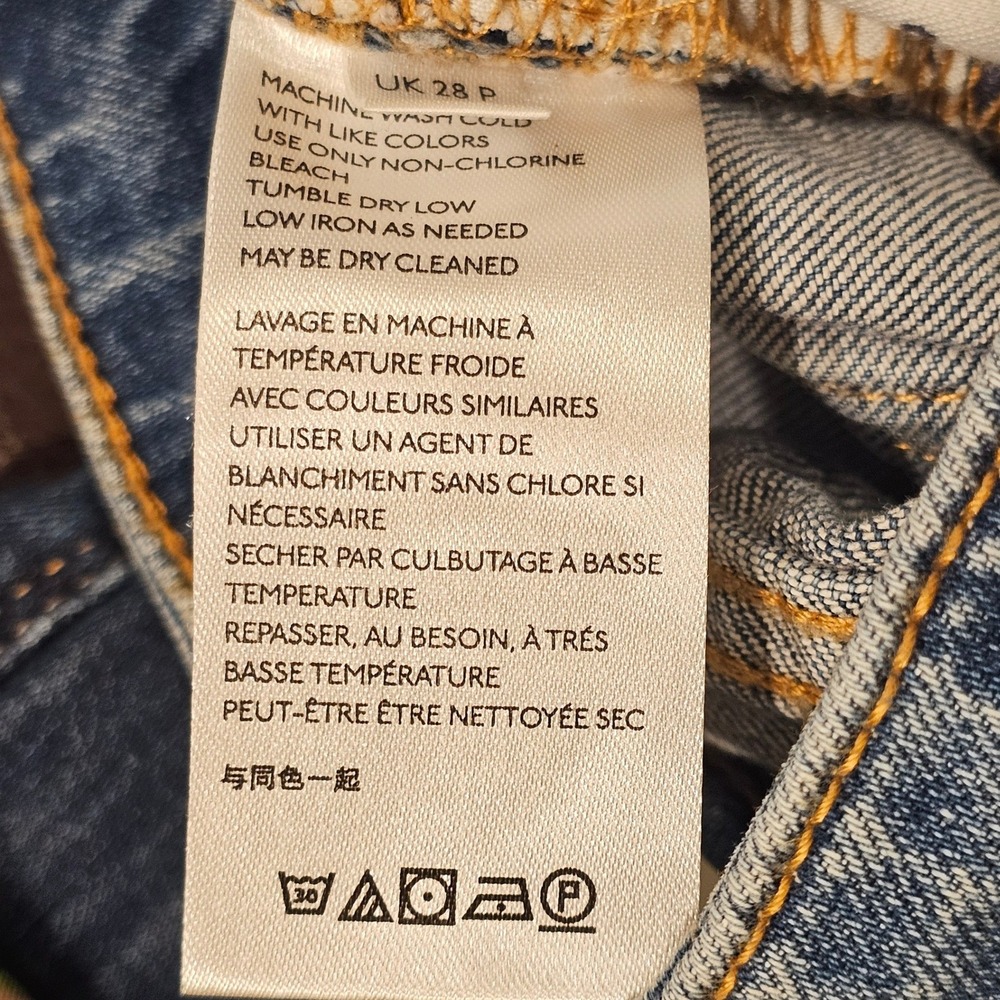 Pilcro Anthropologie Slim Boyfriend Embroidered Patchwork Jeans 28 Petite Boho - Picture 11 of 12